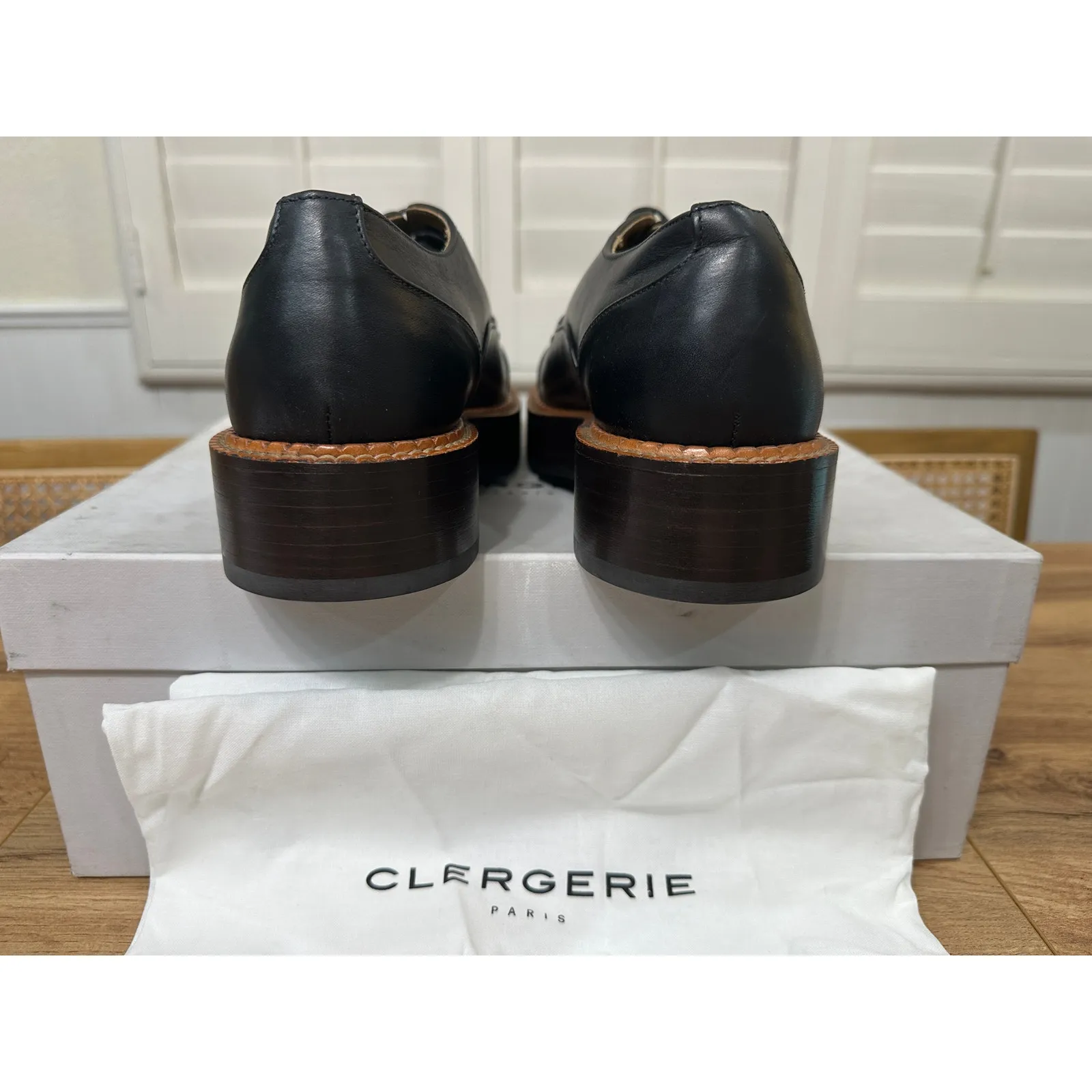 Clergerie Paris Womens Charli Derby Platform Oxford Black Leather Size 10 US NIB - Image 11