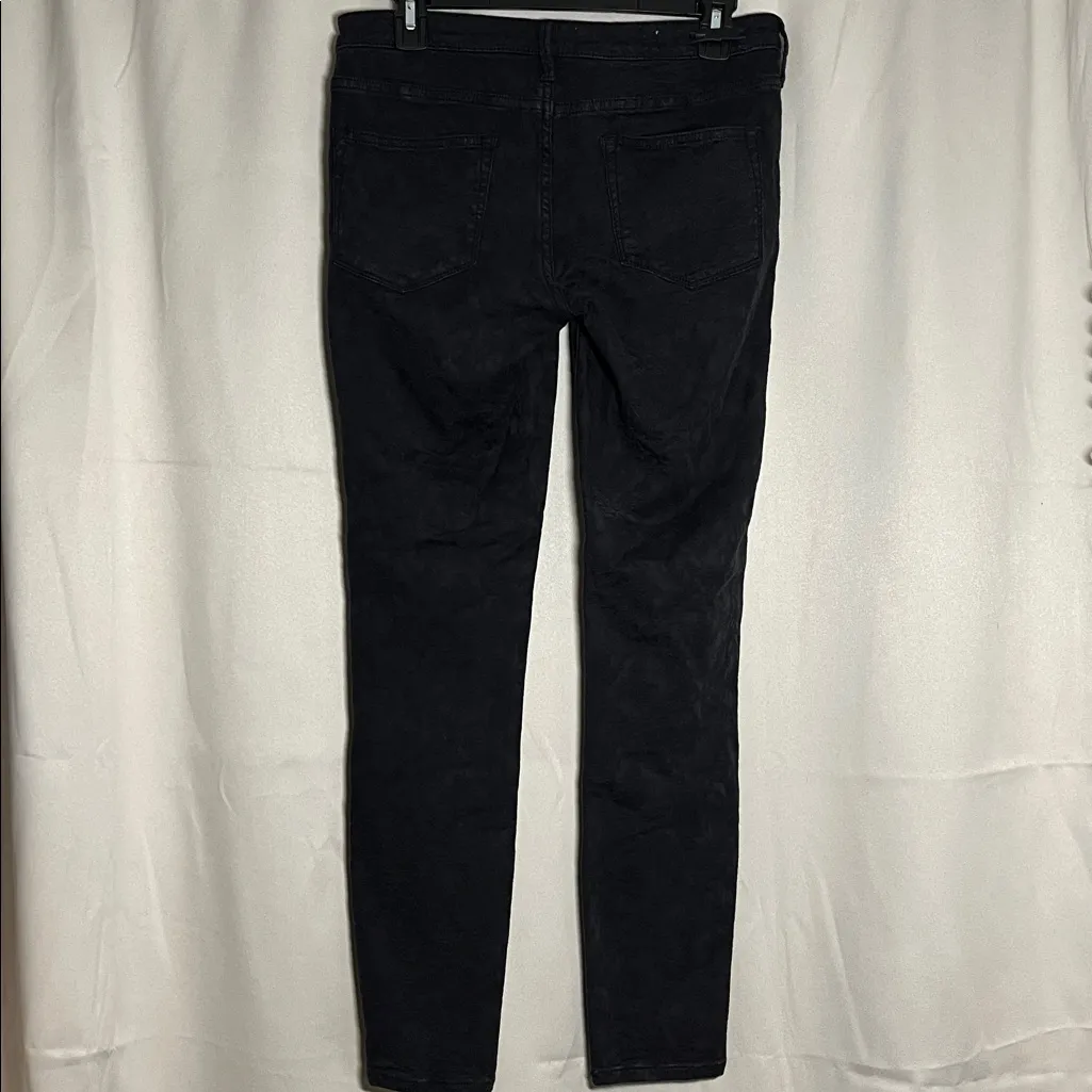 Anthropologie Pilcro and The Letterpress Pants Black Floral Textured Print 28 - Image 2