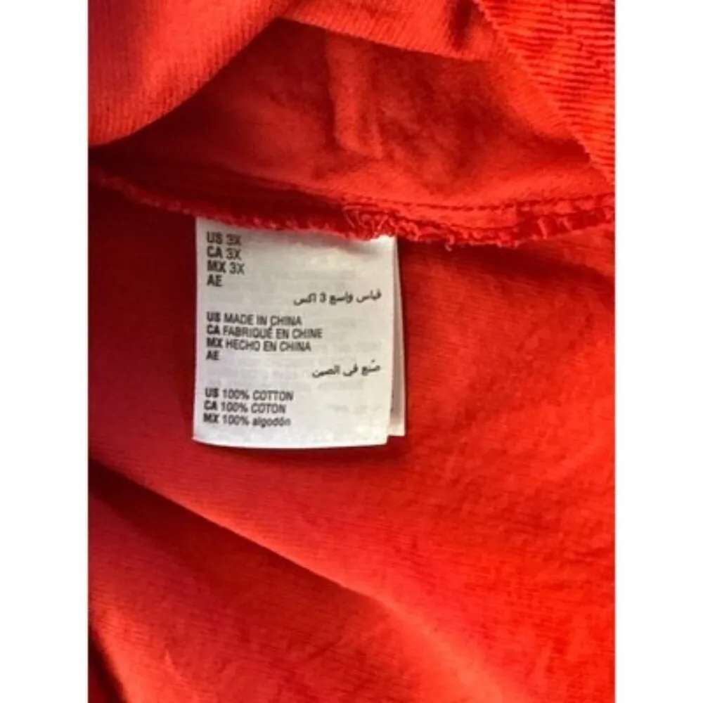 Charter Club Red Corduroy Button-Up Shirt 3X Made In China 100% Cotton - Image 3