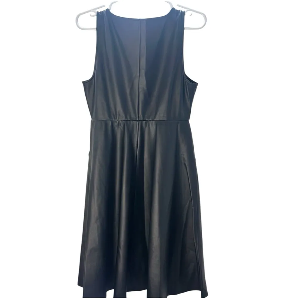 Torrid Black Faux Leather Sleeveless Fit & Flare Dress – Edgy & Chic - Image 4