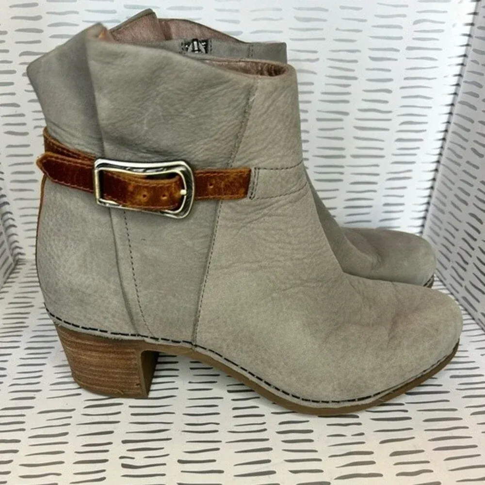 Dansko Hartley Bootie Gray Nubuck Leather Side Zip Boot EU 39 US 8.5‎ - Image 4