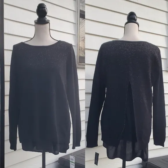 INC NWT  Metallic Layered Sweater - Image 2