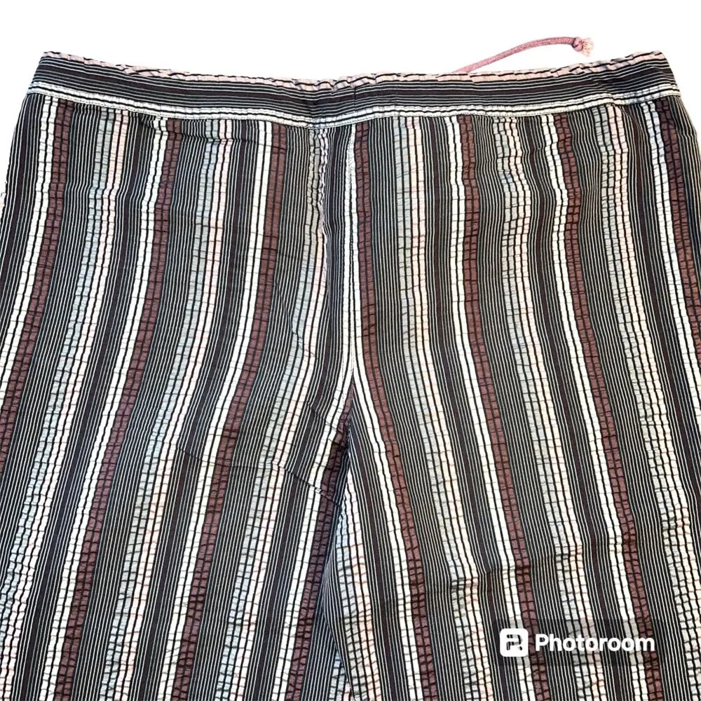 Ouray Womens Lounge Pants Striped Lightweight Drawstring Gray Purple Large - Image 4