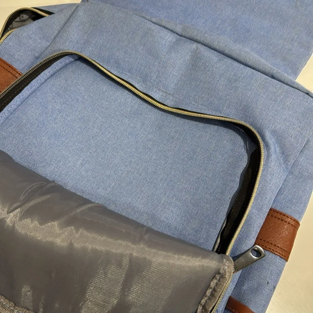 Kenox Vintage Laptop Backpack College EUC Blue - Image 4