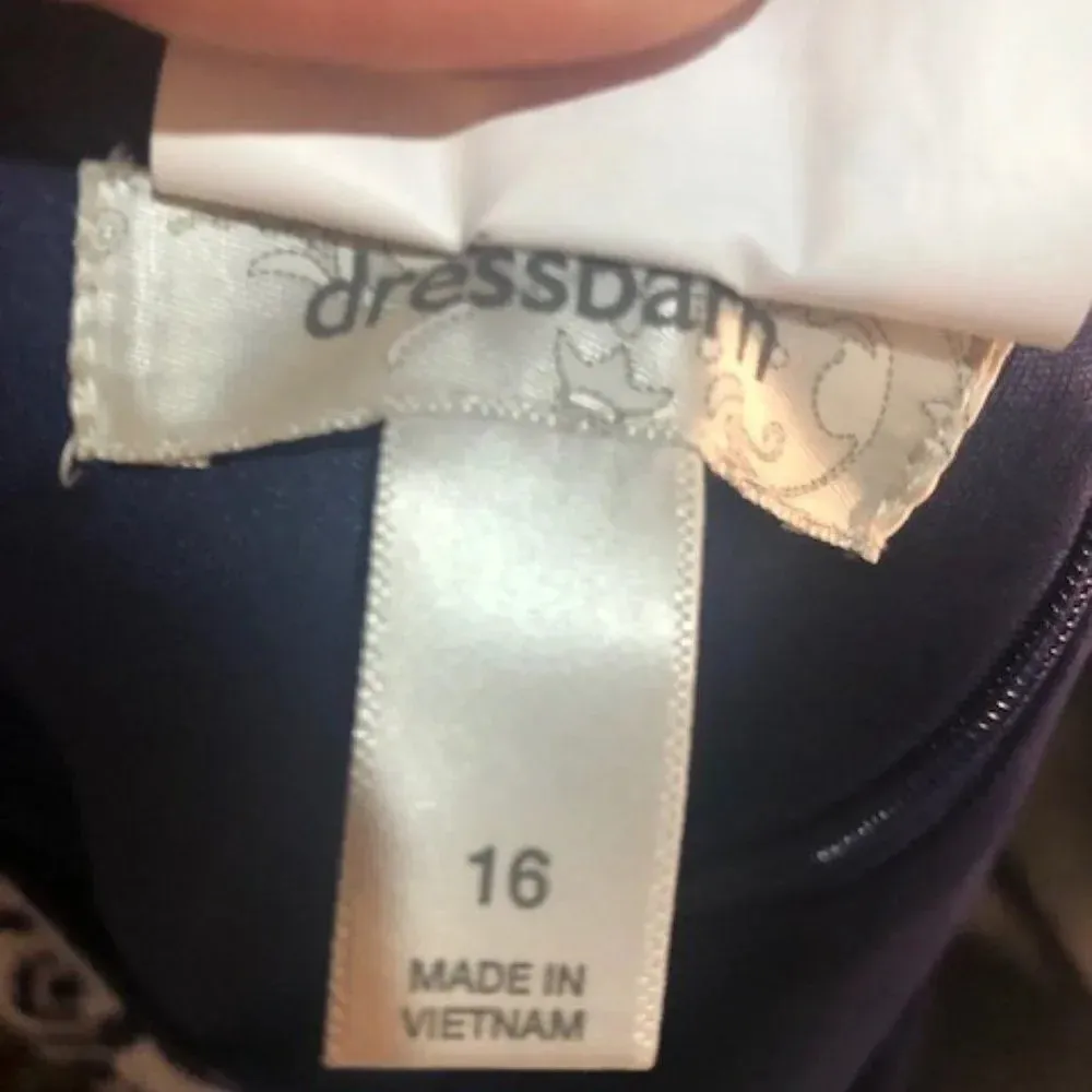 Dress Barn navy blue design sheath‎ dress 16 EUC - Image 4