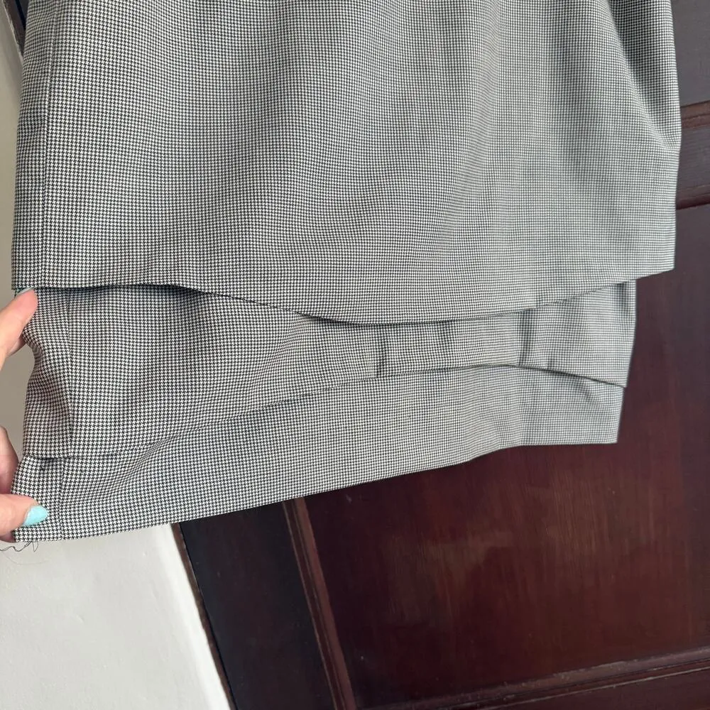 ESCADA | 80s Vintage Wool Silk Blend Houndstooth Multi Layer Pencil Skirt 42 12 Black - Image 3