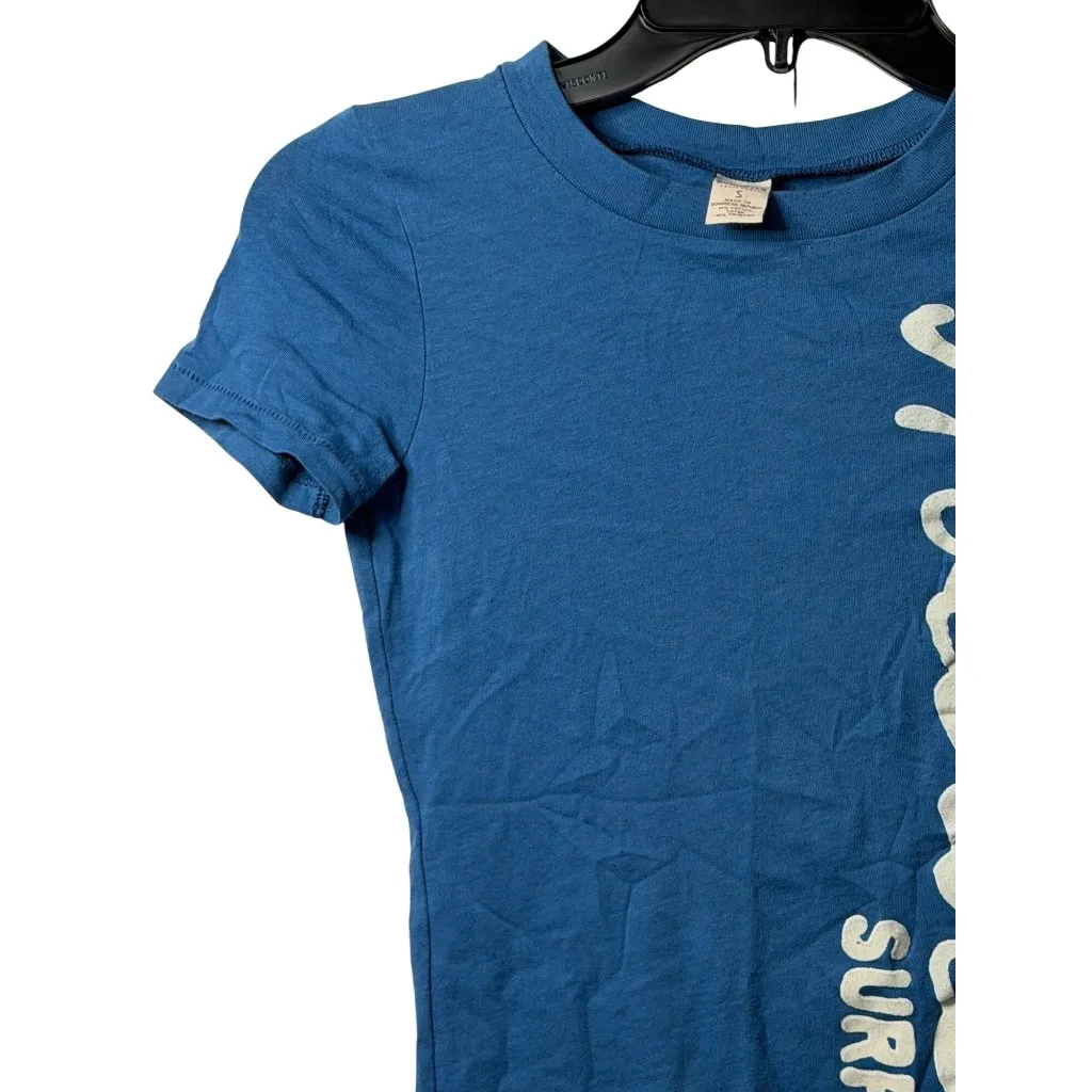 VTG Hollister Y2K Ladies Small Blue Bella Swan Surf Co Iconic Spell Script Tee - Image 4