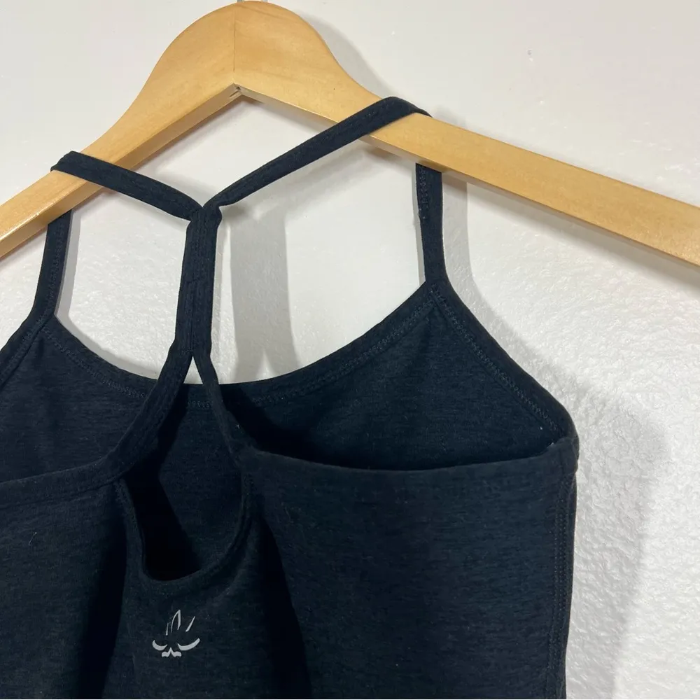 Beyond Yoga  Black Charcoal Spacedye Slim Racerback Cropped Tank - Image 6