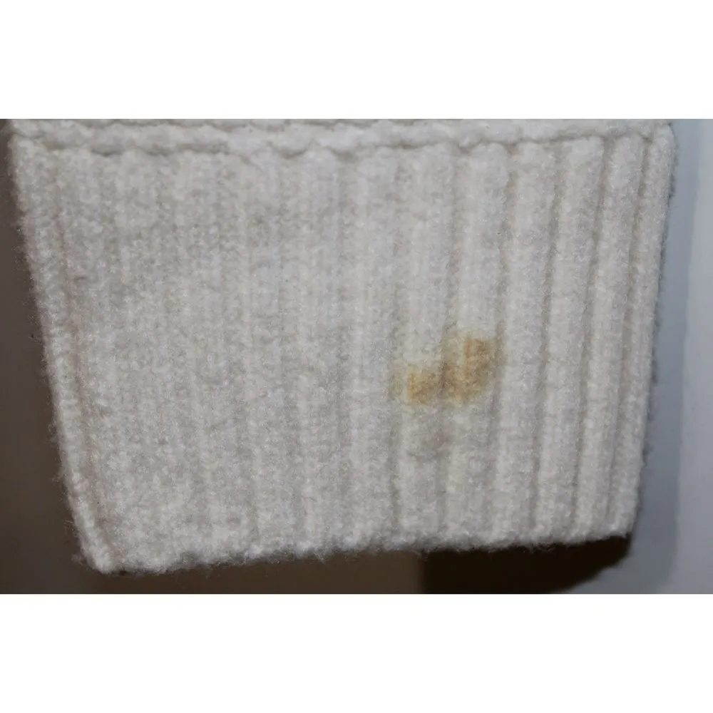 Womens Abercrombie & Fitch Cream Ribbed Knit Long Sleeve Cardigan Sweater Size M - Image 6