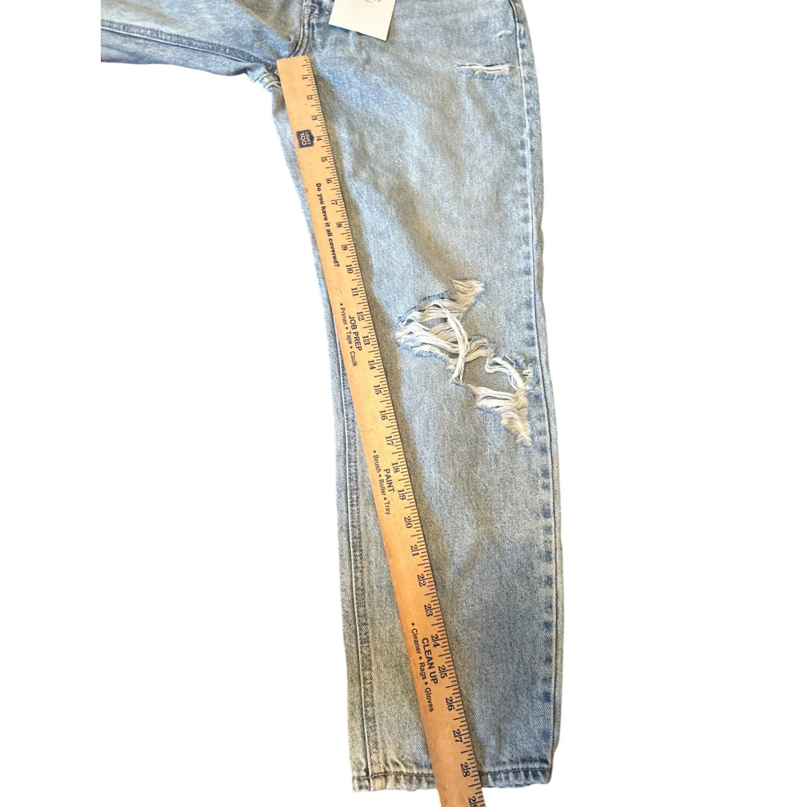 HIDDEN Los Angeles Bailey High Rise Boyfriend Jeans Distressed Light Wash Sz 28 Blue - Image 8