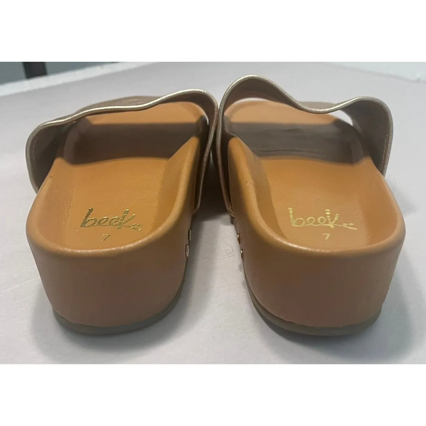 Beek Pelican Platform Sandals Slides Size 7 in Platinum Silver - Image 5