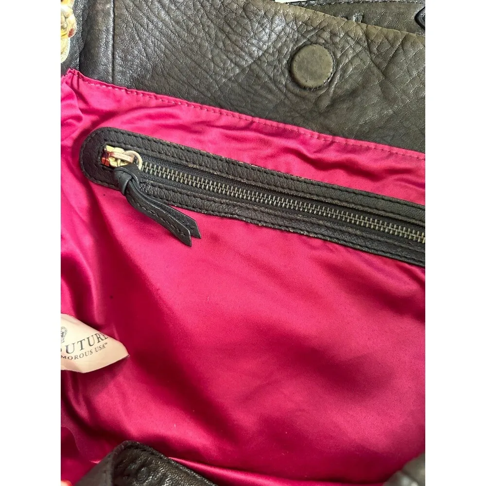 Juicy Couture Vintage Duchess Brogue Genuine Leather Link Chain Shoulder Bag - Image 6