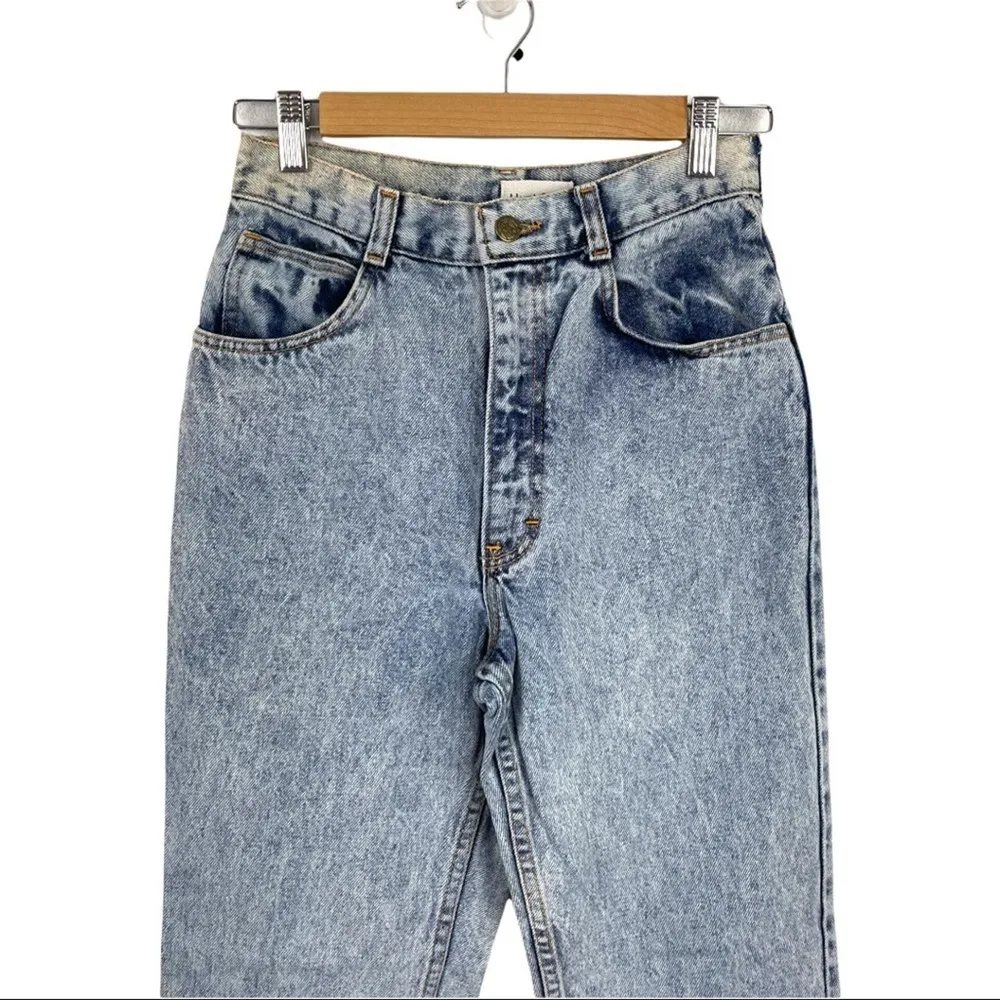 Vintage Hunt Club 12" Super High Waisted Acid Wash Mom Jeans Size 9 100% Cotton - Image 3