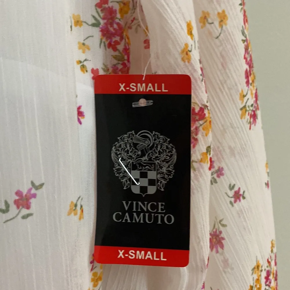 New Vince Camuto boho floral V-neck tiered ruffle mini dress size XS - Image 3