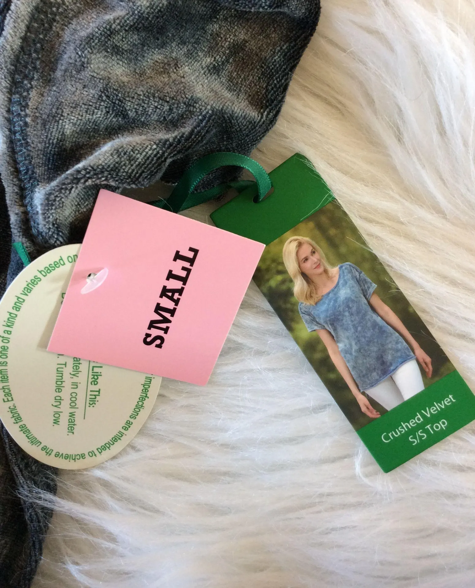 Crushed Velvet Top Charcoal Gray Womens Small Shirt NWT - Image 8