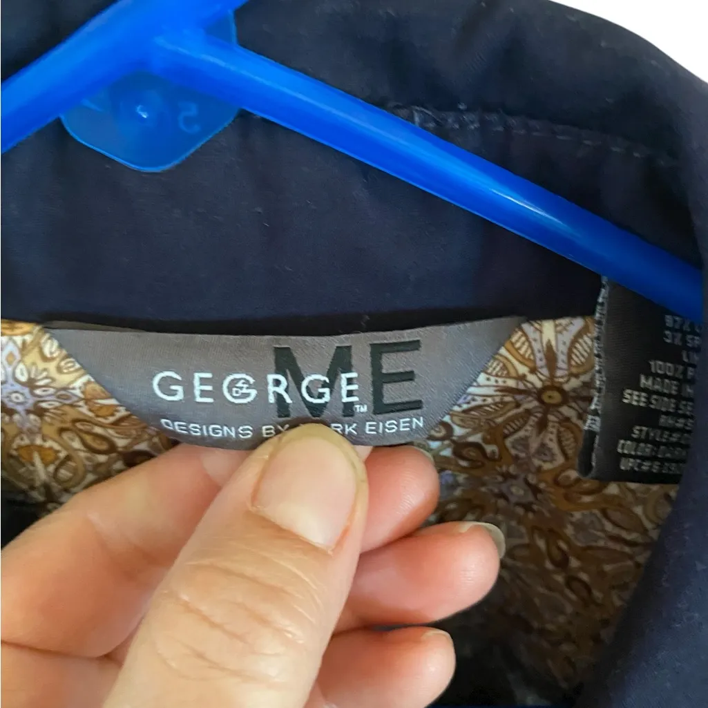 George Me Mark Eisen Silver chain toggle jacket Coat Coastal Nautical Fisherman Blue Size M - Image 9