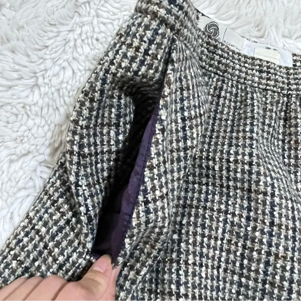 Vintage Women’s JH Collectibles Tweed Houndstooth Wool Blend Skirt size SM Union Gray - Image 9
