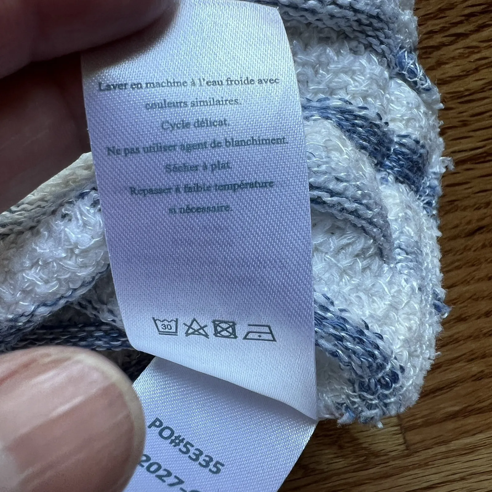 Faherty  Striped Hoodie‎ Blue White Pullover Sz Small Lightweight Boho Surf Beach - Image 14