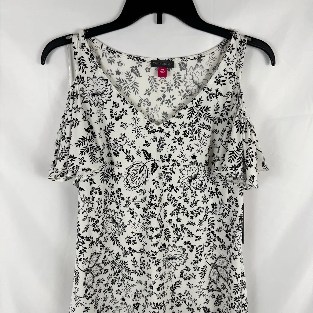Vince Camuto  Blouse with Modern Flair floral print‎ cold shoulder cutouts - Image 2