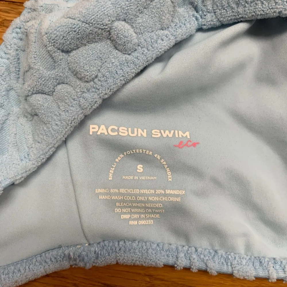 Pacsun Eco Swim Top women Small Blue Floral Soft Texture Bikini Summer Beachwear - Image 3