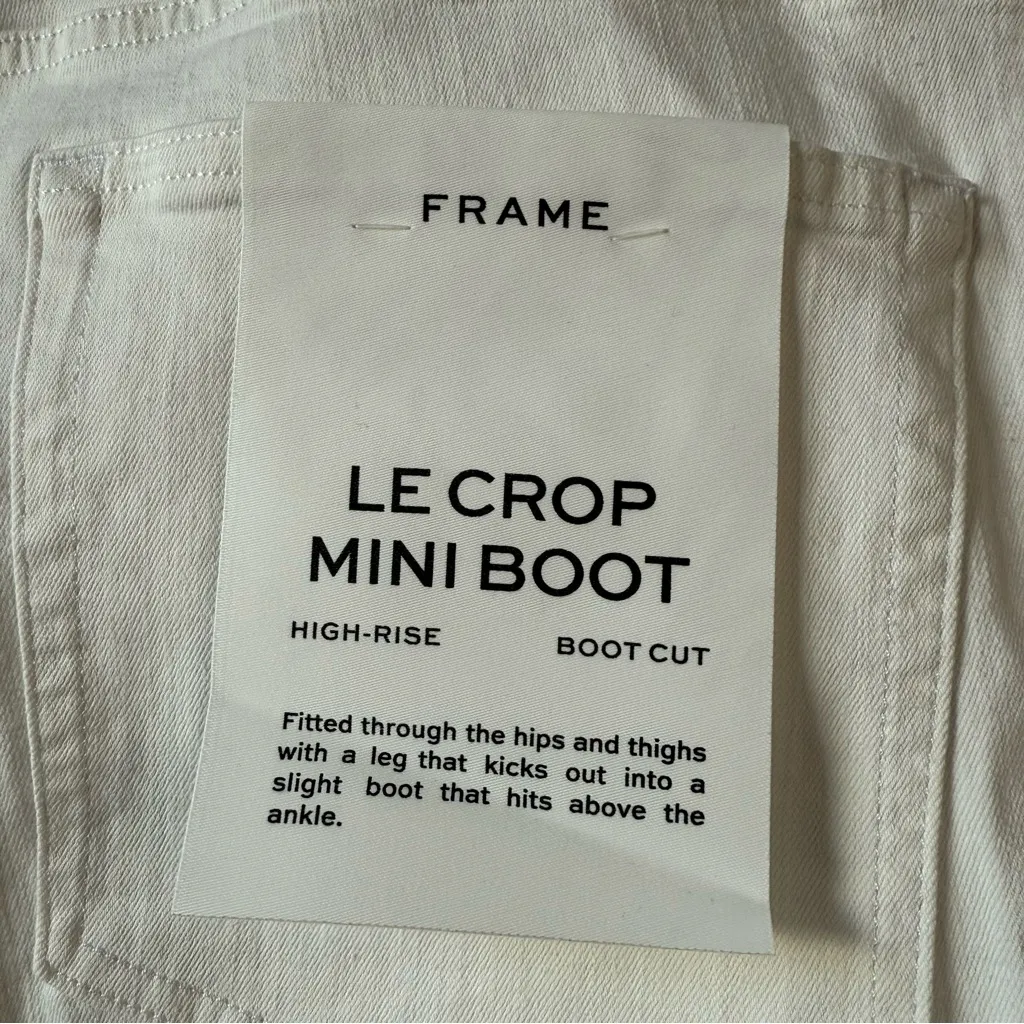 Frame Denim Le Crop Mini Boot Cut Jeans White 32 - Image 8