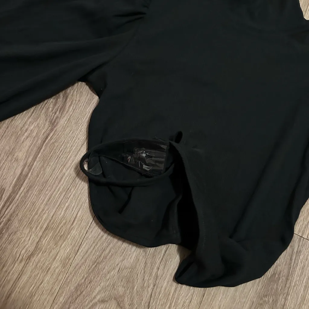 DEADSTOCK|NWT MADEWELL Ribbed Puff-Sleeve Turtleneck Bodysuit size large - Image 4