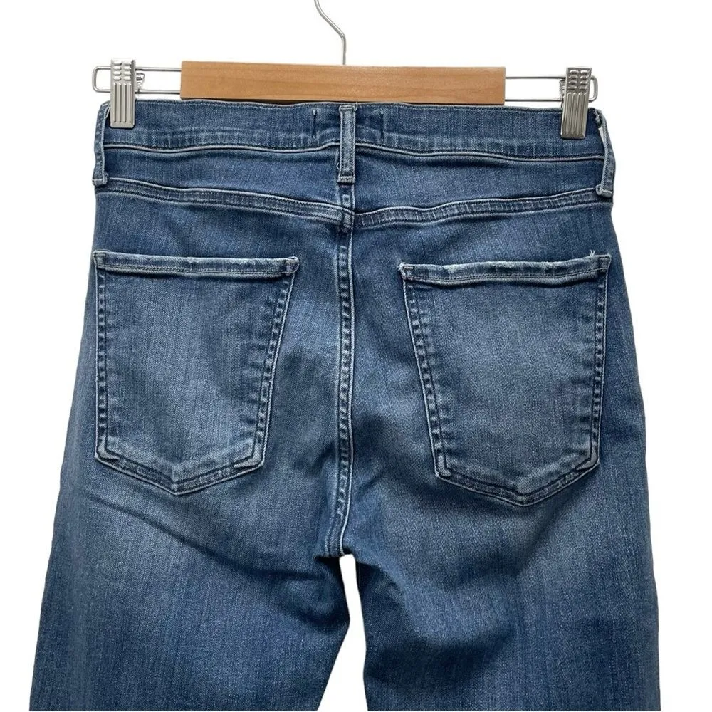 AGOLDE Sophie Crop Jeans Women's Size 27 Raw Hem Slim Jean Claremont Medium Wash - Image 6