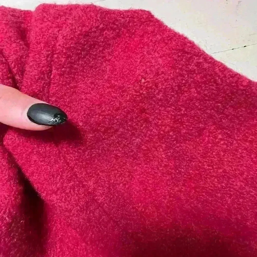 Lands' End 100% Wool Cranberry Dark Red Jacket Shacket Button Up Pockets Sz 14 P - Image 4