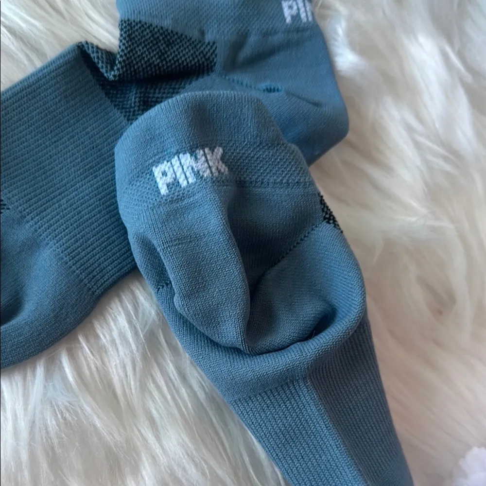 PINK Victoria's Secret Blue Athletic Socks with Ribbed Cuff - Image 3