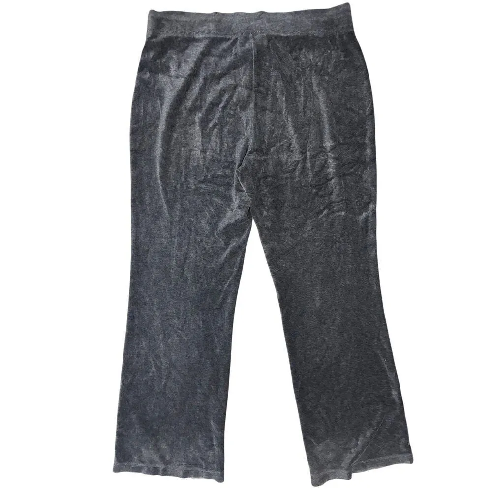 Style&Co Sports pink floral embroidered velour sweatpants Small - Image 2