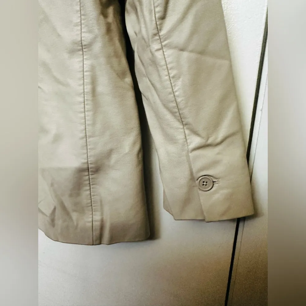 STEVE MADDEN Audrey Vegan Faux Leather Blazer Jacket in Bone Size Medium - Image 9