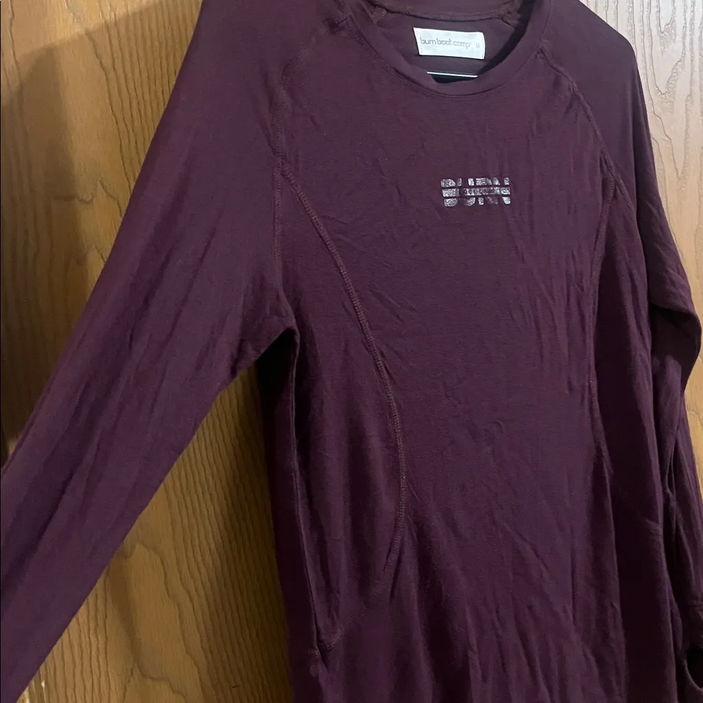 Burn Boot Camp Women's Maroon Lightweight Long Sleeve Top Medium Purple - Image 2