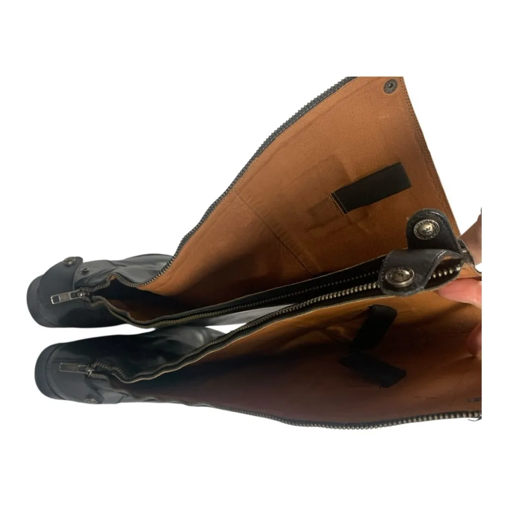 Frye size 9 B Melissa button back riding Black Leather Tall Boots - Image 10