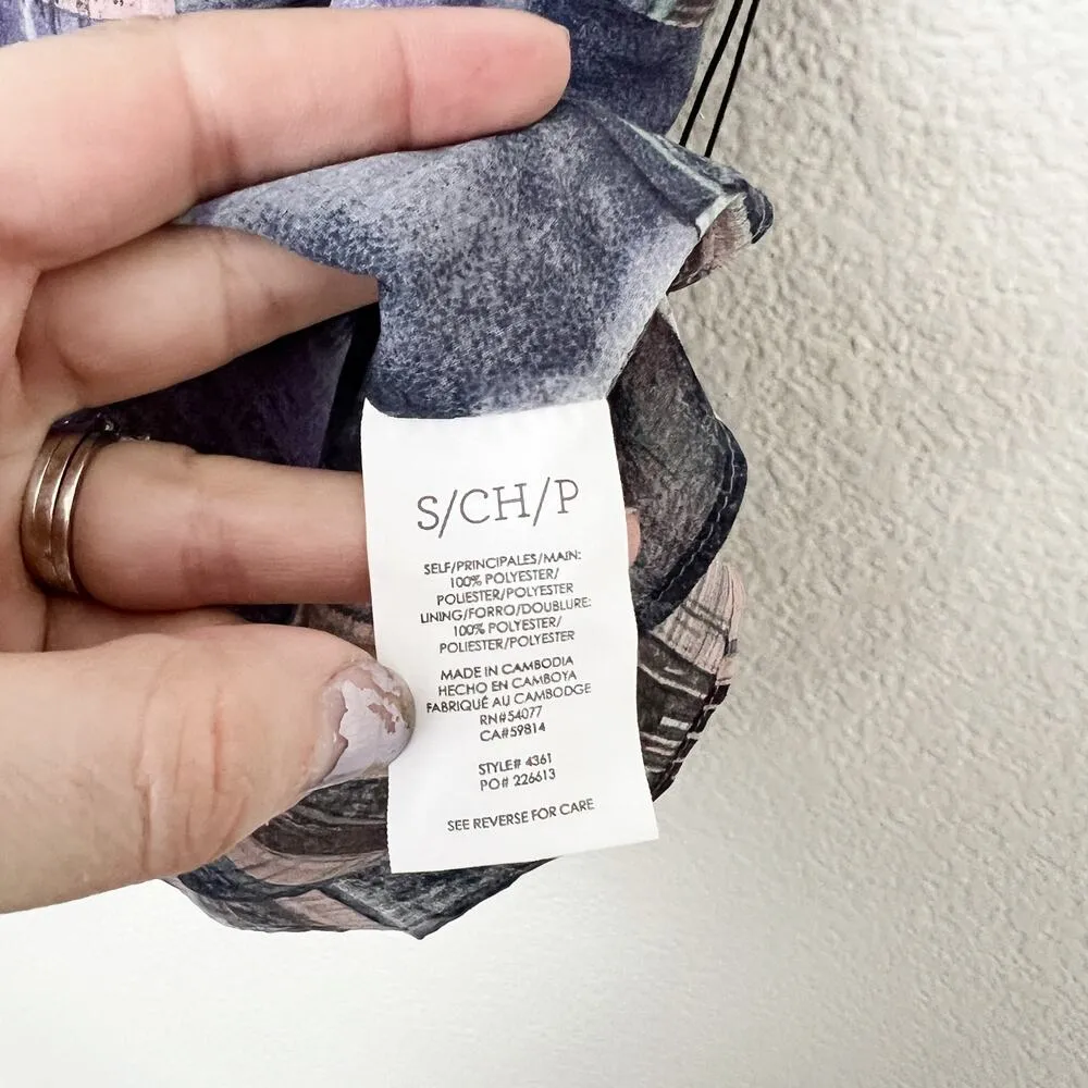 [CAbi] Quiz Top #4361 Purple Abstract Plaid Sleeveless V-Neck Blouse Sz Small S - Image 10