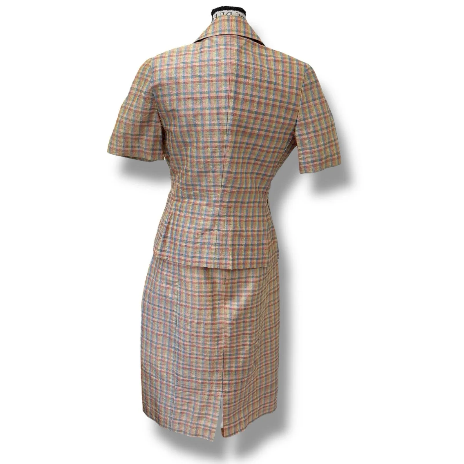 Vintage 60s Women’s Size S Plaid Midi Dress + Short Sleeve Jacket 2 - Image 6