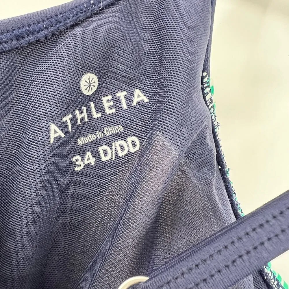 Athleta Moxie Blousy Tankini Swim Top Women's Blue GreenRed Pink size 34D/ DD - Image 7