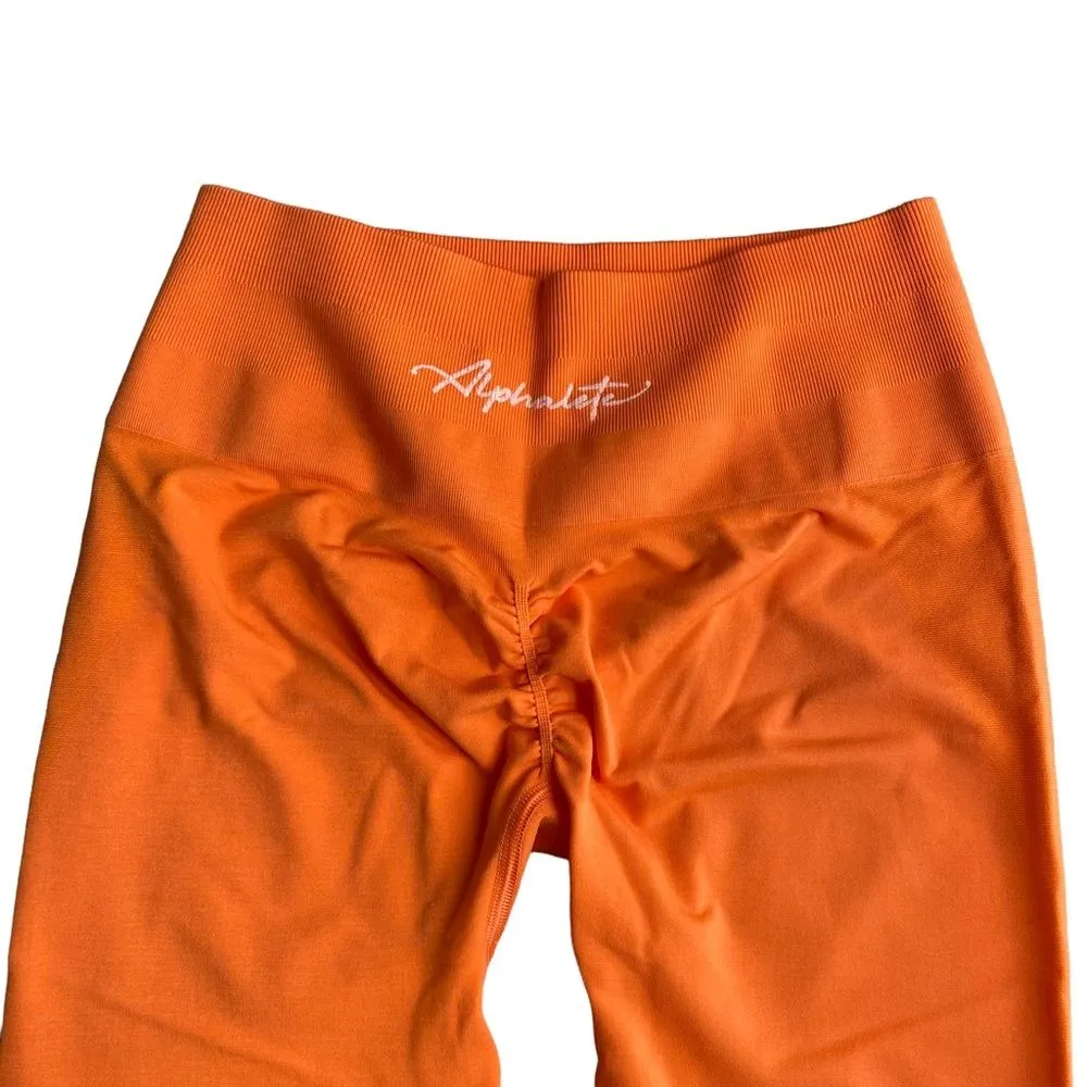 Alphalete Amplify Legging Size M Ombre Strawberry Orange‎ Seamless Scrunch New - Image 6