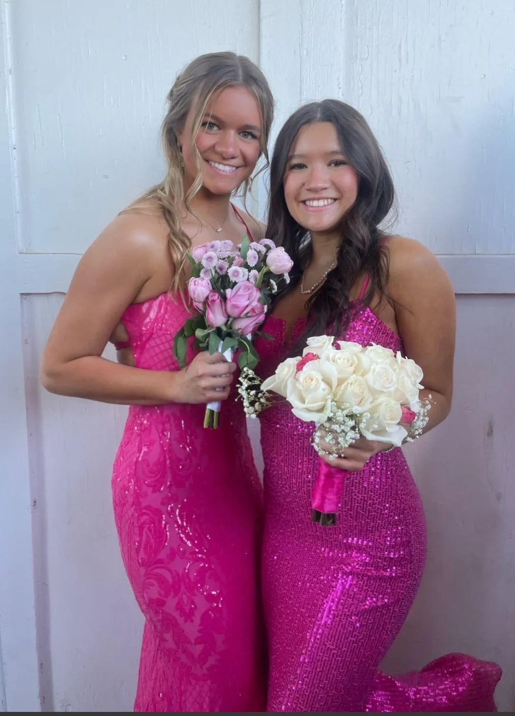 Pink Sparkly Prom Dress Size M - Image 6