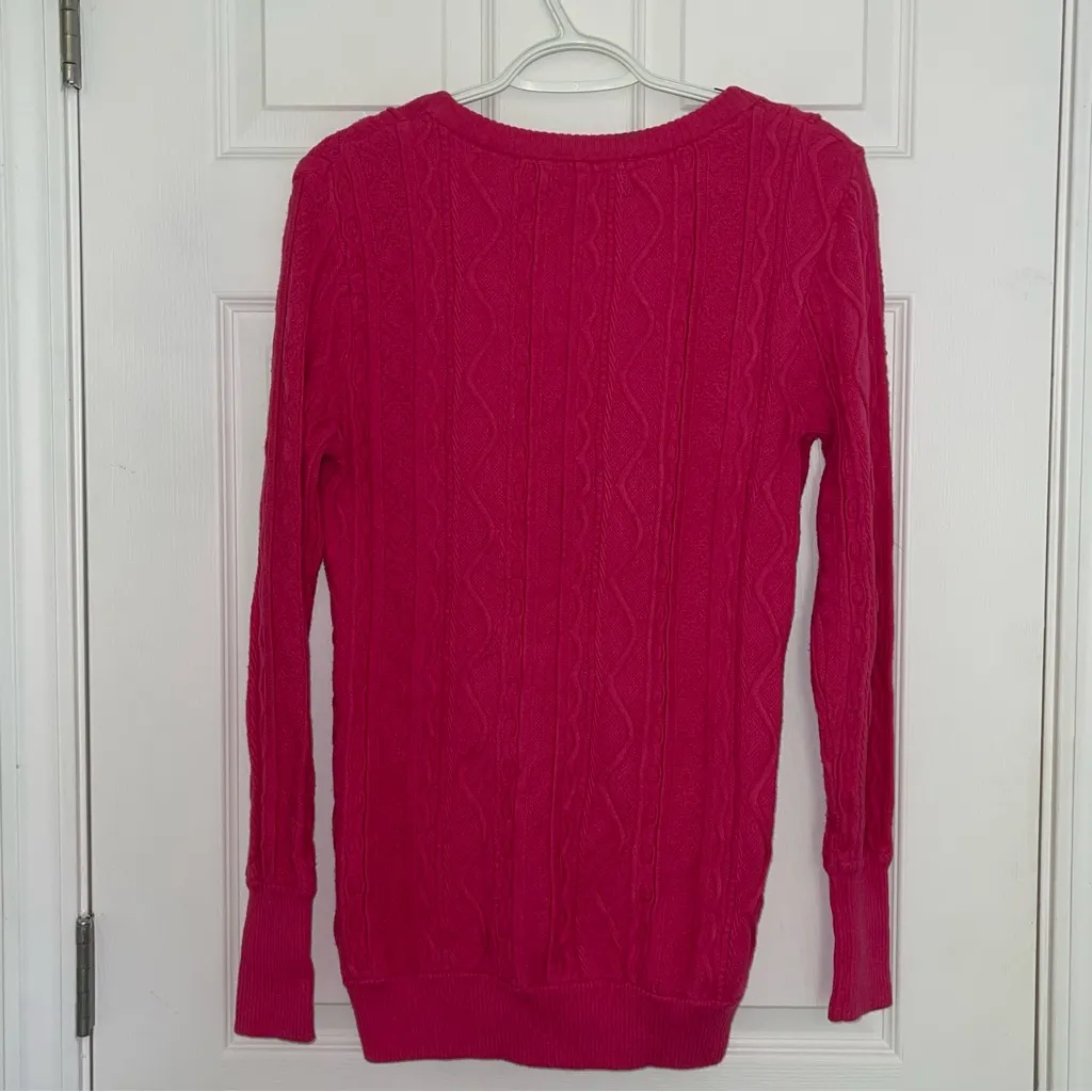 Coogi  Sweater women’s  L‎ Pink Cardigan V Neck Grandpa Button Front Vintage 90s - Image 3