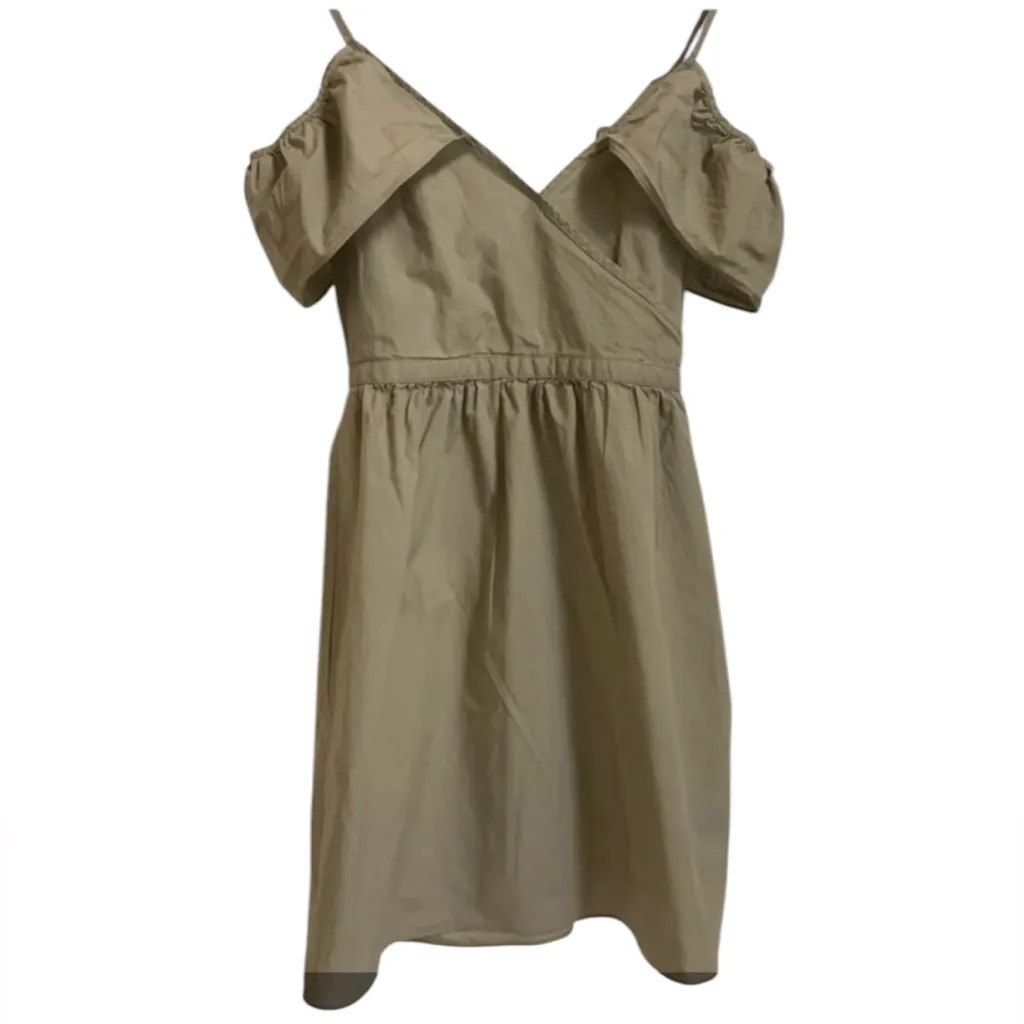 MADEWELL KHAKI OLIVE GREEN COLD SHOULDER COTTON SUNDRESS 4 - Image 7