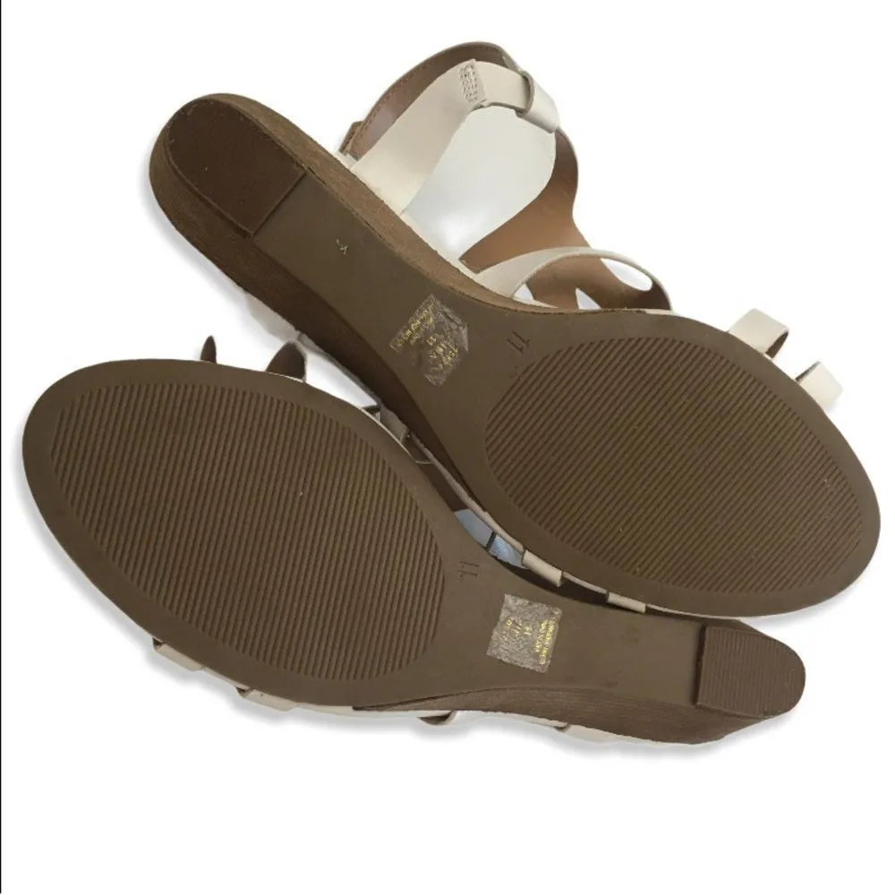 Pesaro “Gina” White Strappy Wedge Sandals White Size 11 - Image 8