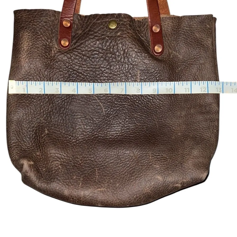 KMM & Co Brown Leather Tote Bag - Image 6