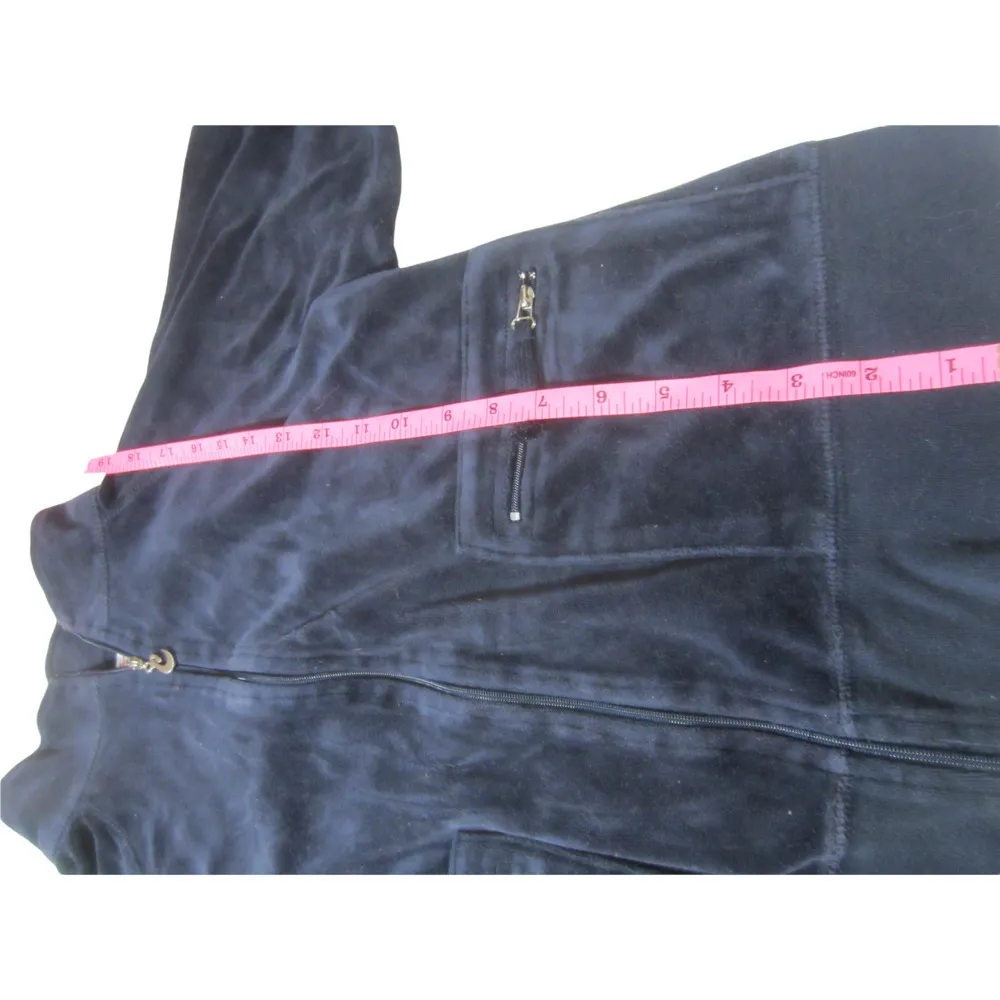 CURVE Blue Full Zip Up Hoodie Cropped Hooded Sweatshirt Womens Size L Size L - Image 11