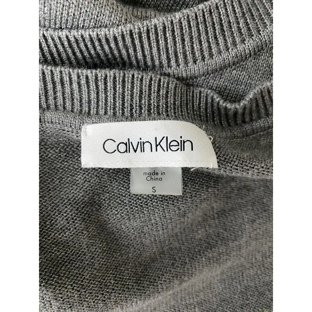 Calvin Klein Dresses Ruched Long Sleeve  Knee Length Knit Sweater Dress Sz S - Image 6