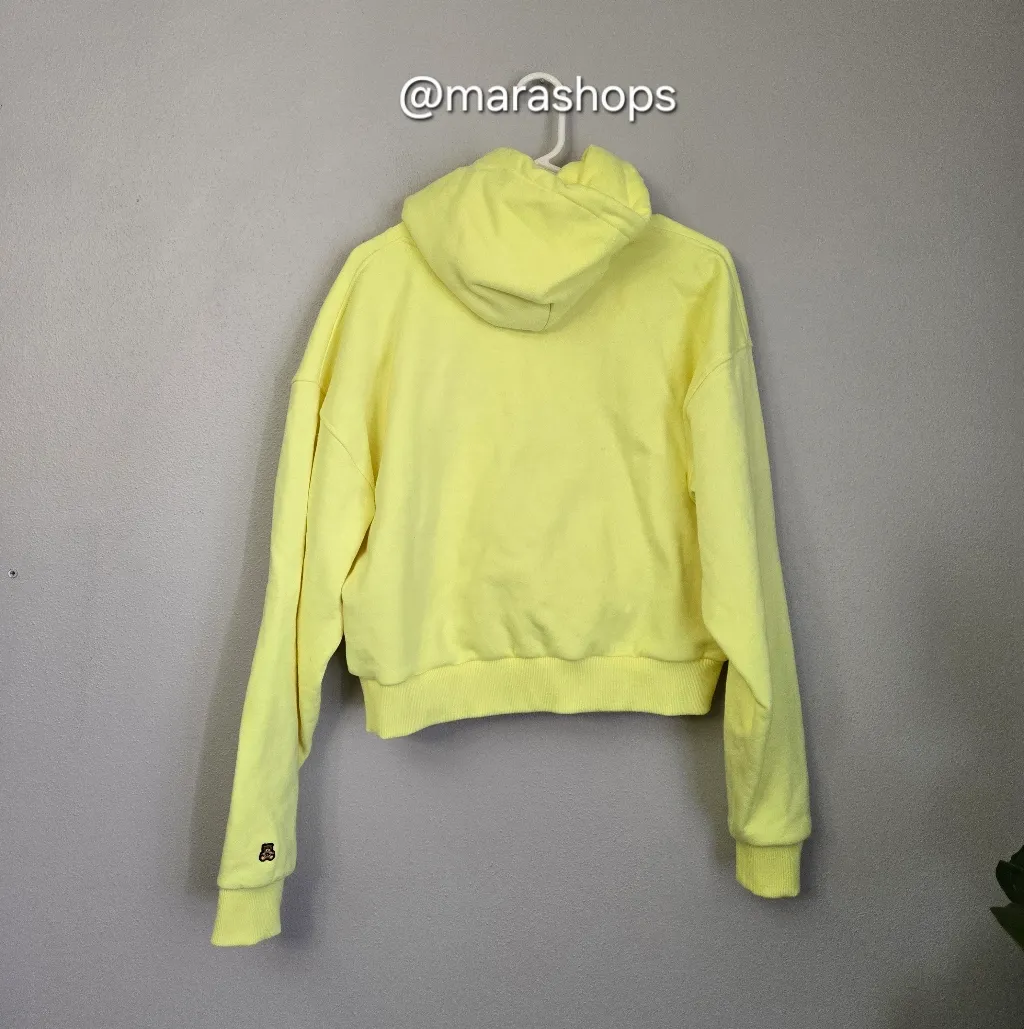 Teddy Fresh Highlighter Yellow Cropped Hoodie - Image 6