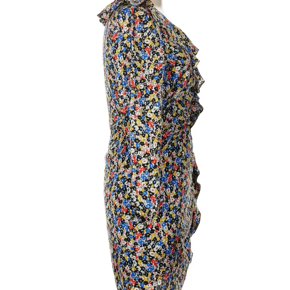 Veronica Beard Minna Floral Ruffle Silk Dress Size 8 - Image 4