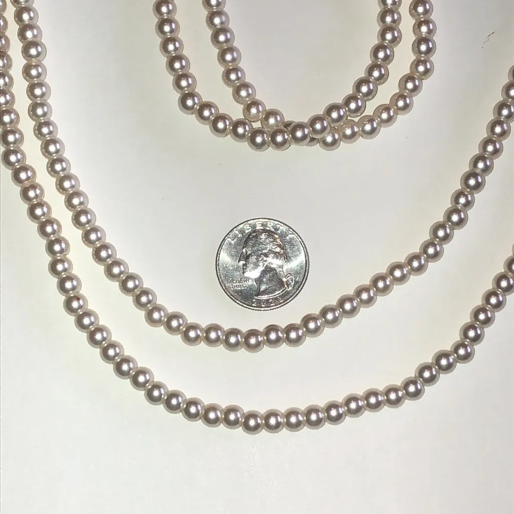 Elegant Vintage Off White Faux Pearl Beaded Boho Necklace - Image 4