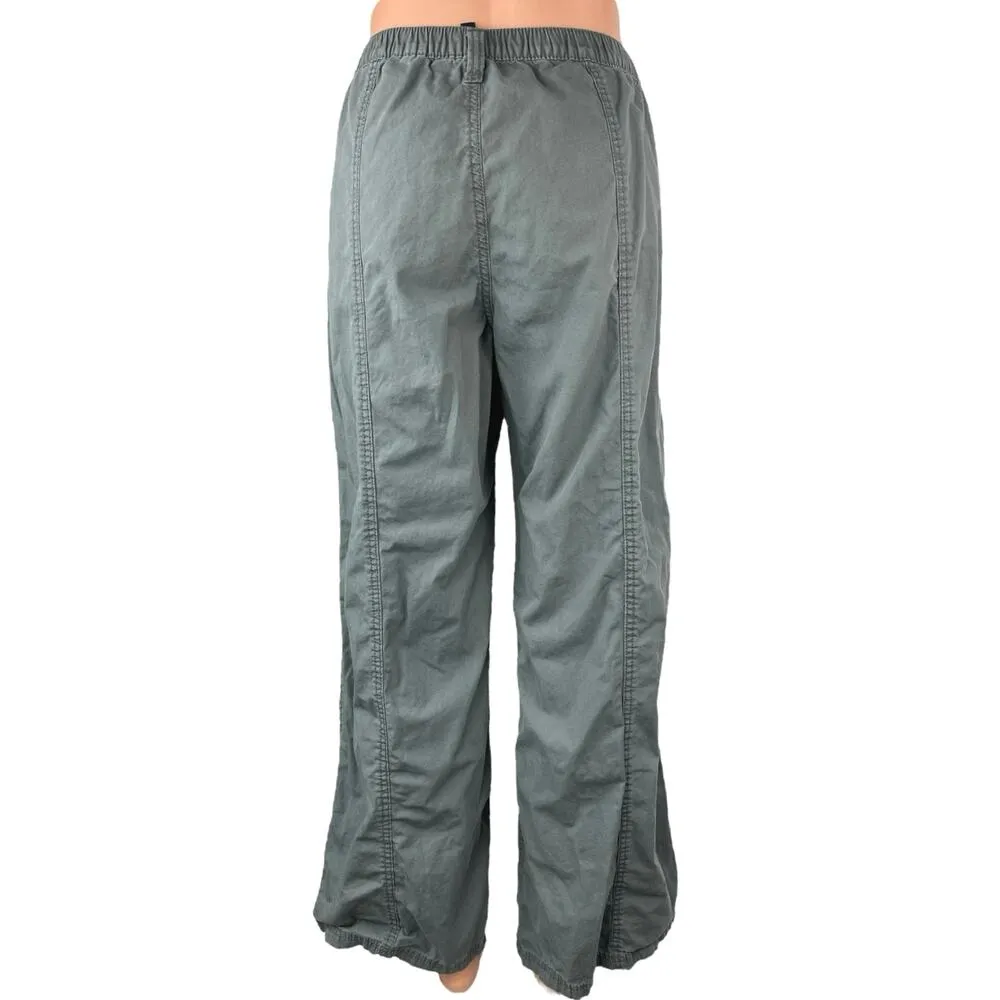 H&M Women's Gray High Waisted Straight Relaxed Cargo Windbreaker Utility Pants 8 - Image 3