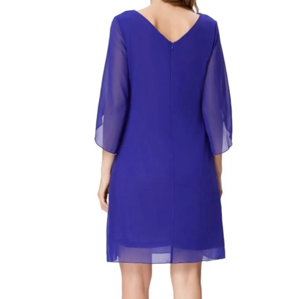 GRACE KARIN Loose Chiffon Cocktail Dress Slit Sleeve Blue Women’s S Small - Image 3