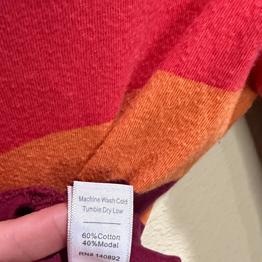 Marine Layer Size Small Burgundy Chevron Long Sleeve Top - Image 3